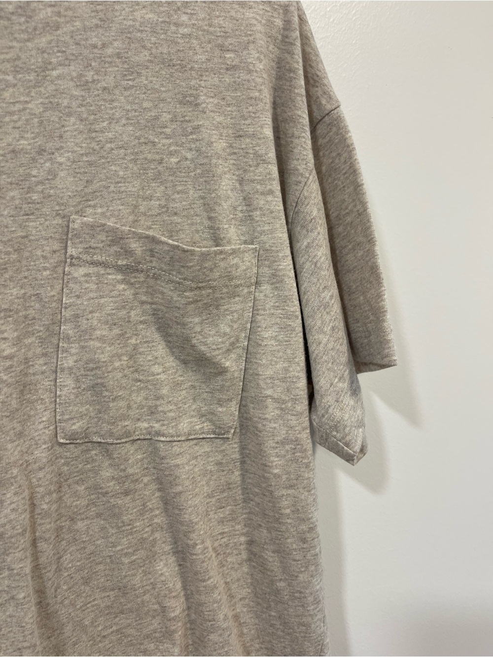 Jenni Kayne T-Shirt M Cotton Blend SS Pocket Beige Capsule Basic Modern Relaxed - Picture 5 of 9